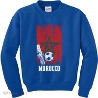 Patriotic Moroccan Soccer Player Morocco Flag Soccer Ball Gift Kids Sweatshirt thumb 0