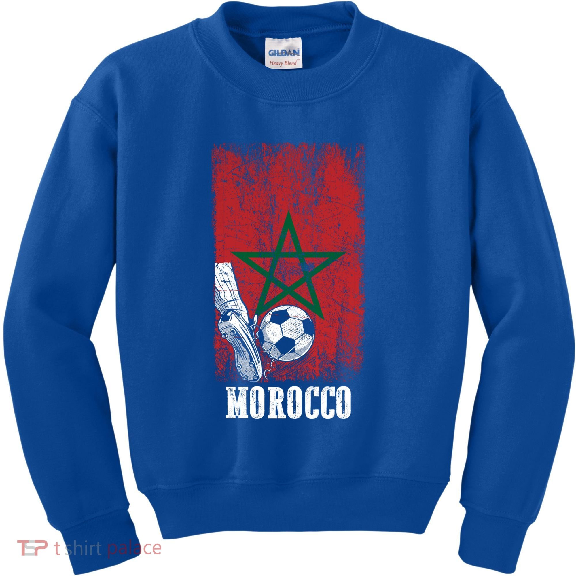 Patriotic Moroccan Soccer Player Morocco Flag Soccer Ball Gift Kids Sweatshirt