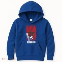 Patriotic Moroccan Soccer Player Morocco Flag Soccer Ball Gift Kids Hoodie thumb 0