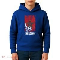 Patriotic Moroccan Soccer Player Morocco Flag Soccer Ball Gift Kids Hoodie thumb 4