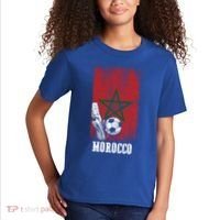 Patriotic Moroccan Soccer Player Morocco Flag Soccer Ball Gift Kids T-Shirt thumb 2