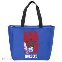 Patriotic Moroccan Soccer Player Morocco Flag Soccer Ball Gift Tote Bag thumb 0
