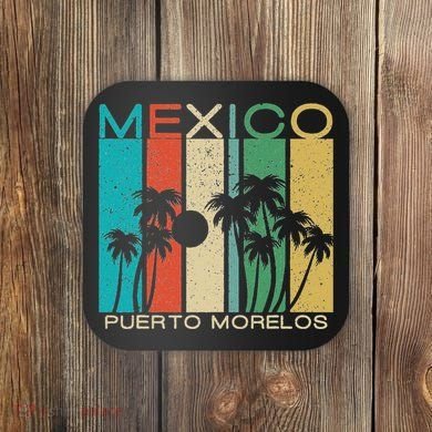 Puerto Morelos Souvenir Mexico Summer Gift Coaster