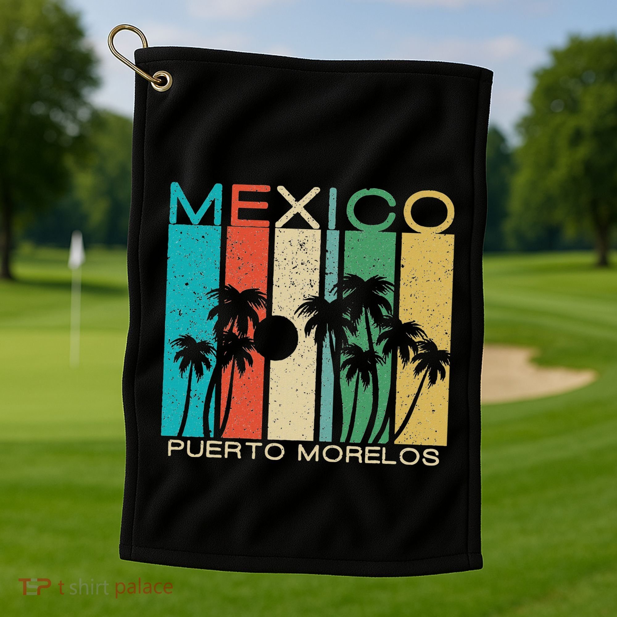 Puerto Morelos Souvenir Mexico Summer Gift Golf Towel