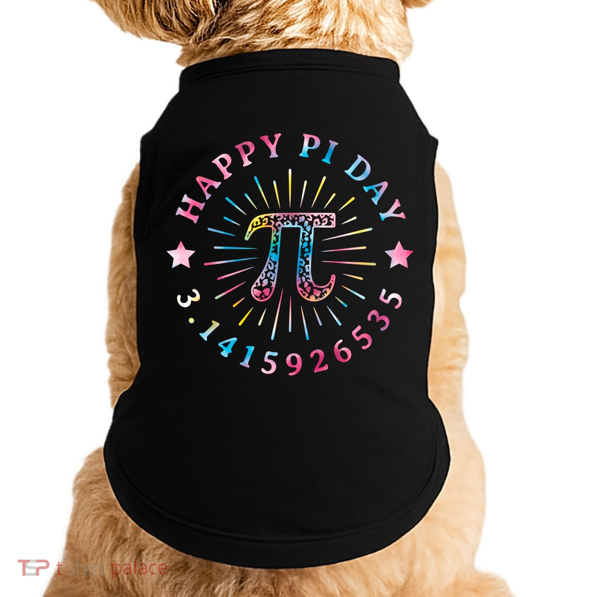 Pi Math Teacher Funny Gift Happy Pi Day With Tie Dye Style Cool Gift Doggie Tank