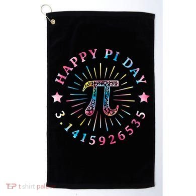 Pi Math Teacher Funny Gift Happy Pi Day With Tie Dye Style Cool Gift Golf Towel