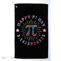 Pi Math Teacher Funny Gift Happy Pi Day With Tie Dye Style Cool Gift Golf Towel thumb 0