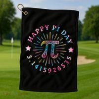 Pi Math Teacher Funny Gift Happy Pi Day With Tie Dye Style Cool Gift Golf Towel thumb 1