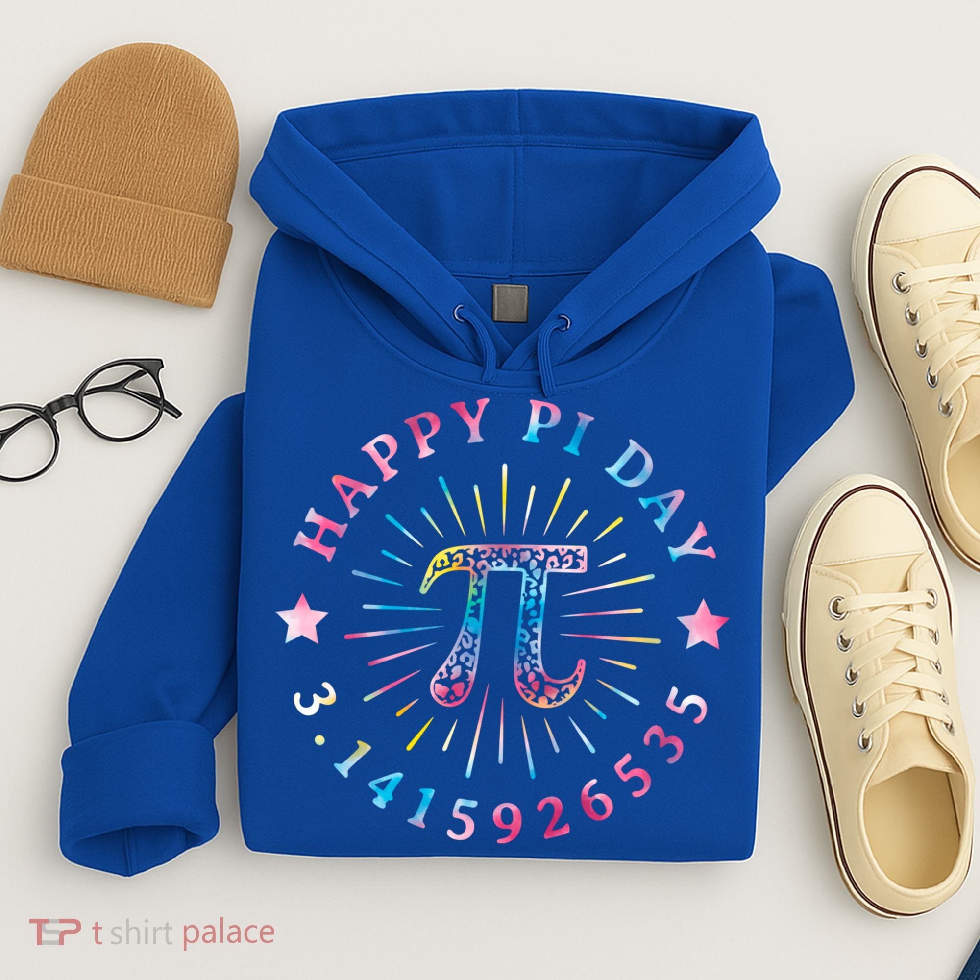 Pi Math Teacher Funny Gift Happy Pi Day With Tie Dye Style Cool Gift Hoodie