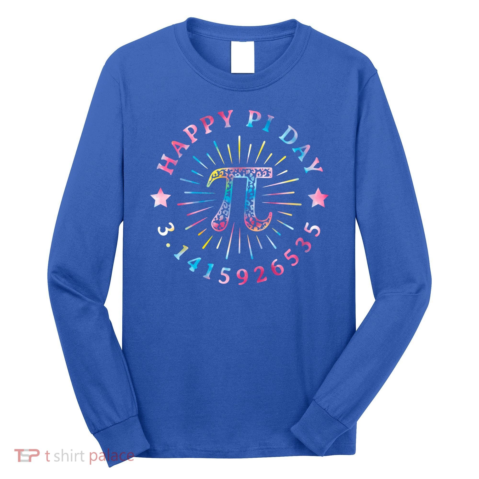 Pi Math Teacher Funny Gift Happy Pi Day With Tie Dye Style Cool Gift Long Sleeve Shirt