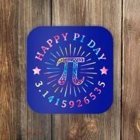 Pi Math Teacher Funny Gift Happy Pi Day With Tie Dye Style Cool Gift Coaster thumb 0