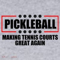 Pickleball Making Tennis Courts Great Again Women's Racerback Cropped Tank thumb 2