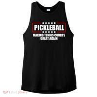 Pickleball Making Tennis Courts Great Again Ladies PosiCharge Tri-Blend Wicking Tank thumb 0