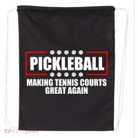 Pickleball Making Tennis Courts Great Again Drawstring Bag thumb 0