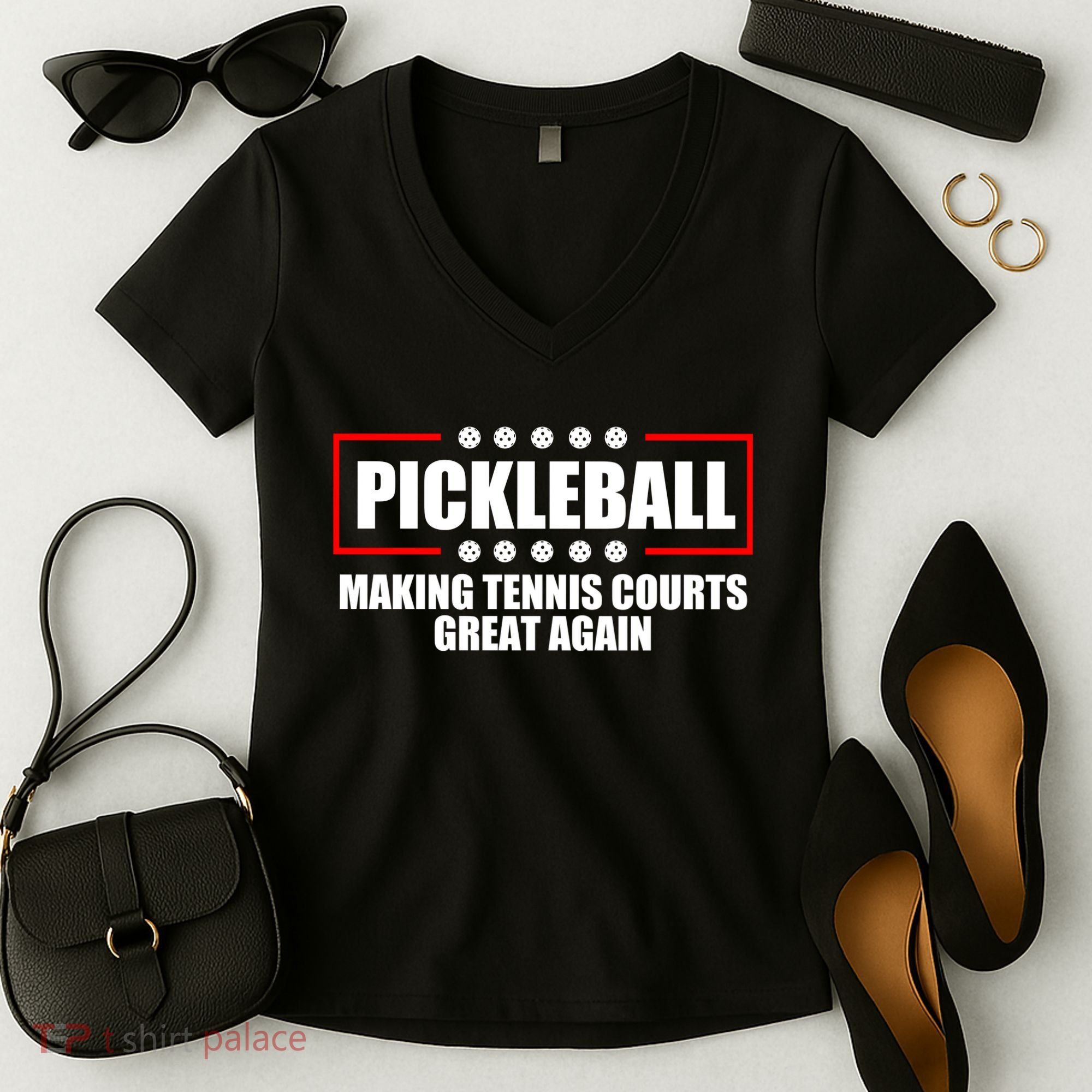Pickleball Making Tennis Courts Great Again Women's V-Neck T-Shirt
