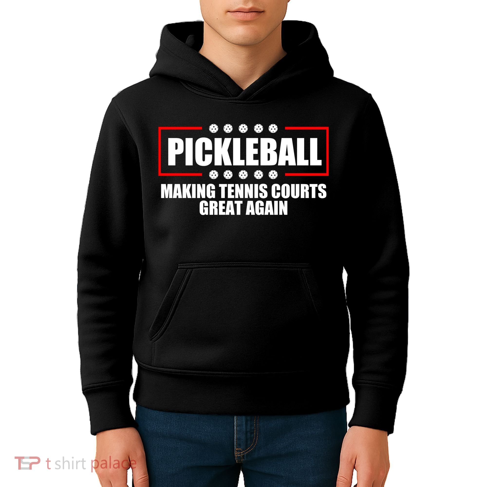 Pickleball Making Tennis Courts Great Again Kids Hoodie