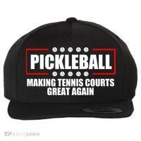 Pickleball Making Tennis Courts Great Again Wool Snapback Cap thumb 0