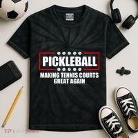Pickleball Making Tennis Courts Great Again Kids Tie-Dye T-Shirt thumb 2