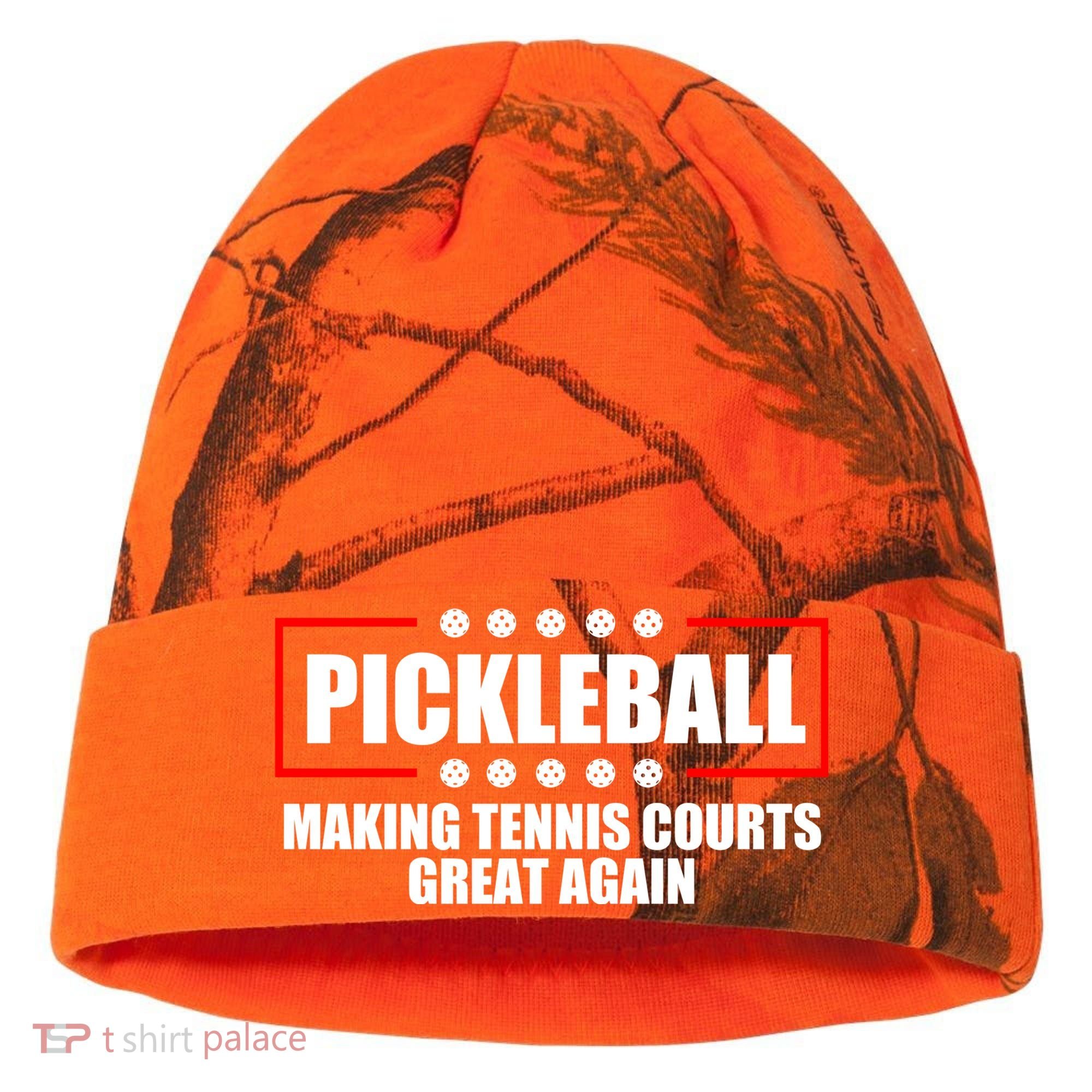 Pickleball Making Tennis Courts Great Again Kati Licensed 12" Camo Cuffed Beanie