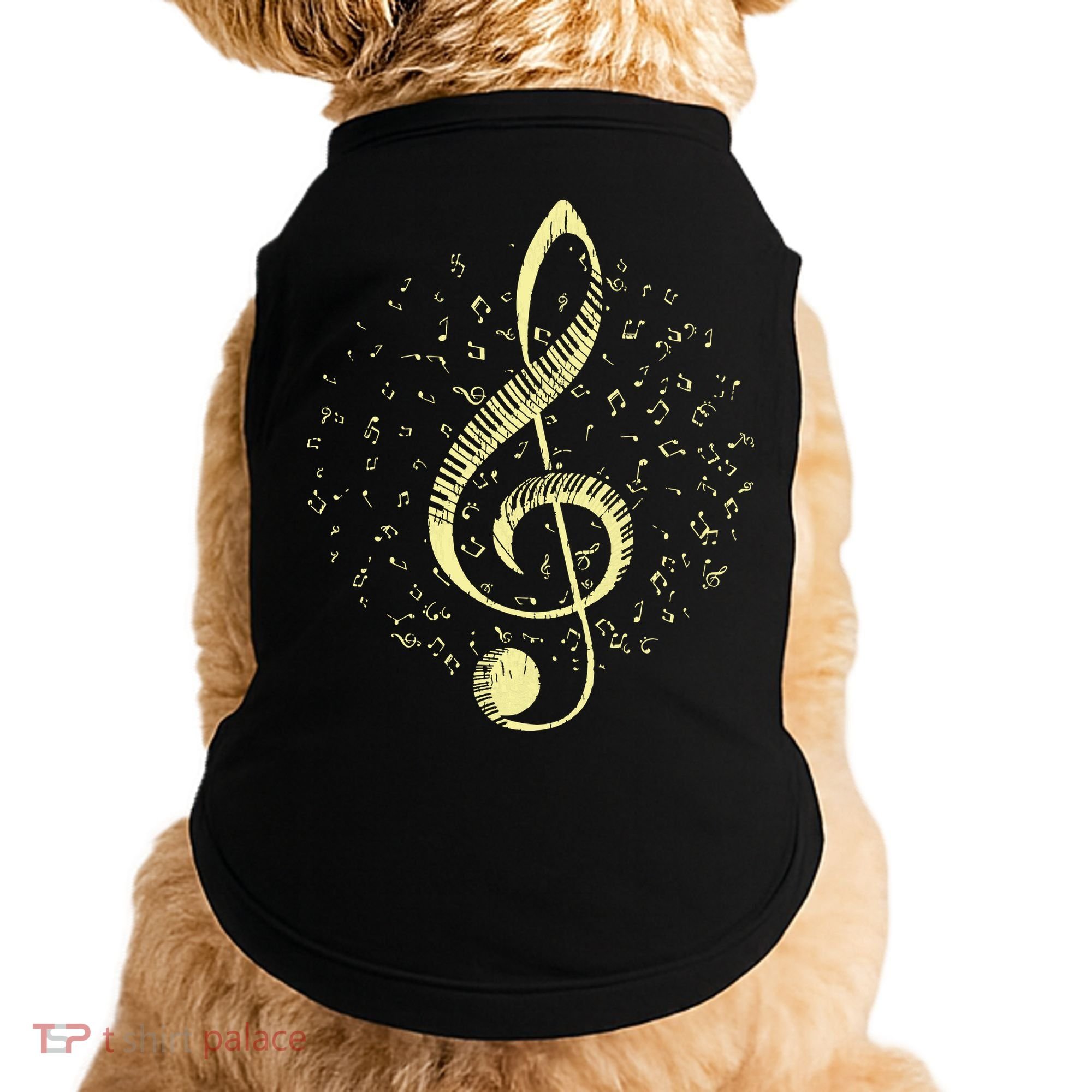 Piano Music Treble Clef Pianist Gift Piano Doggie Tank