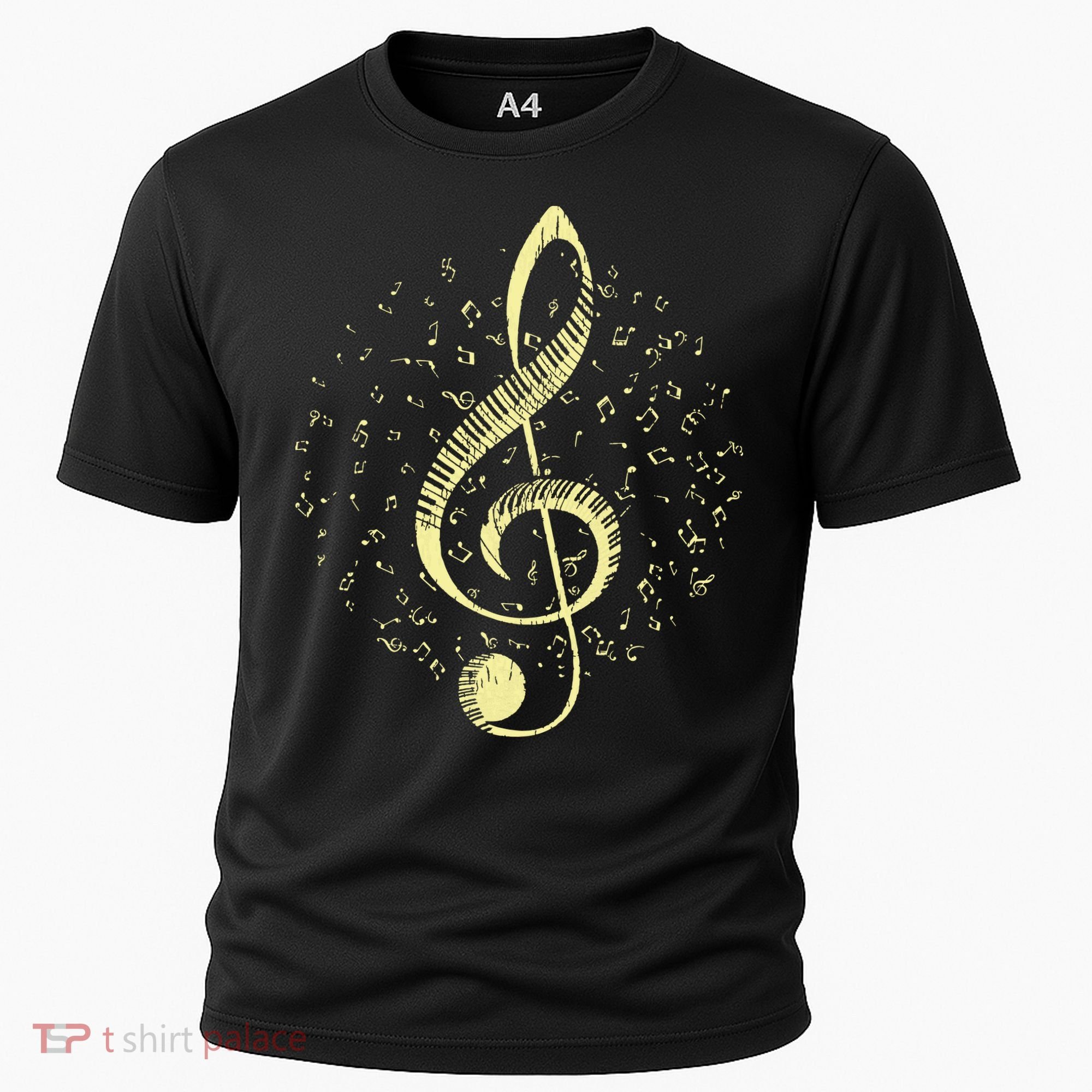 Piano Music Treble Clef Pianist Gift Piano Cooling Performance Crew T-Shirt