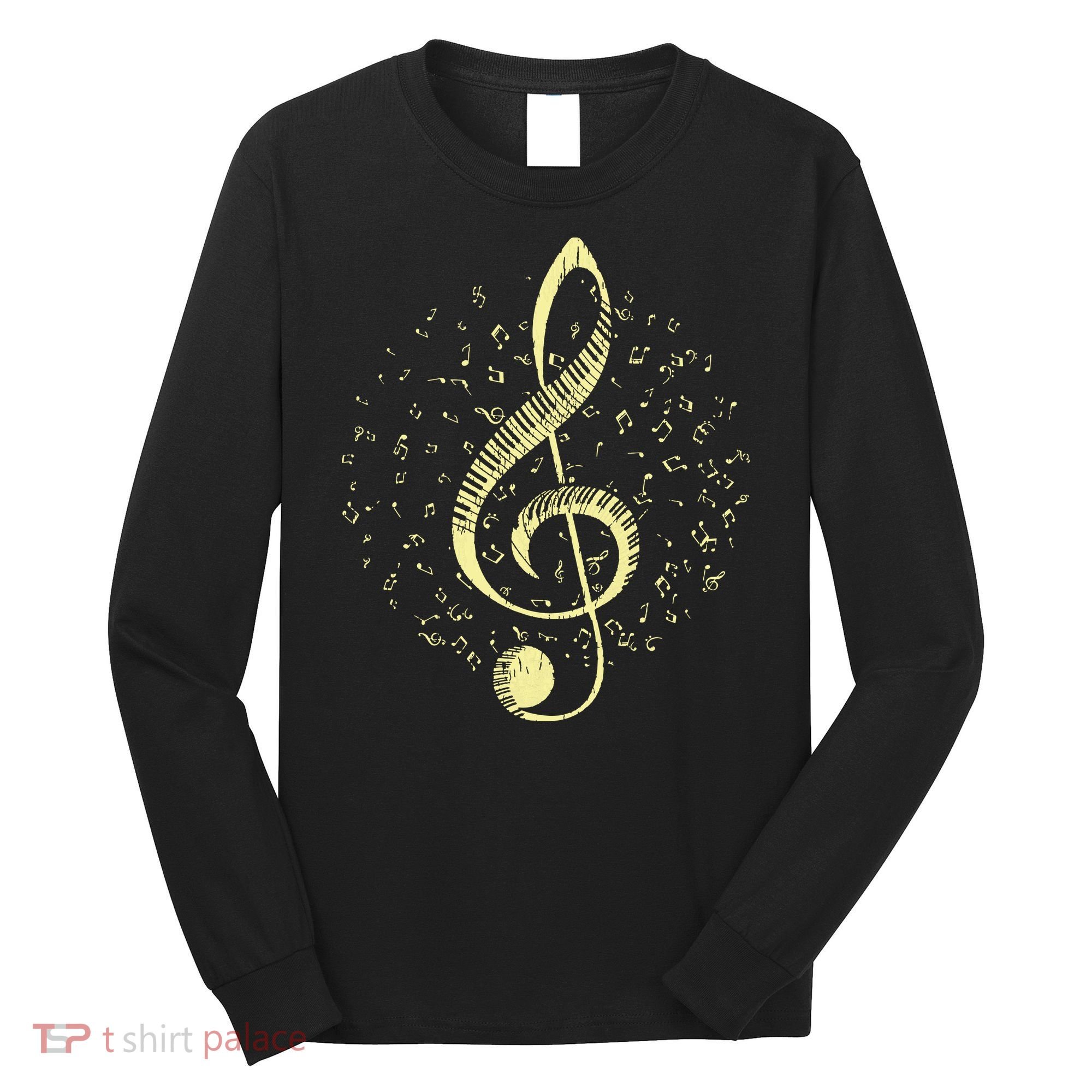 Piano Music Treble Clef Pianist Gift Piano Long Sleeve Shirt