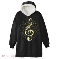 Piano Music Treble Clef Pianist Gift Piano Hooded Wearable Blanket thumb 0