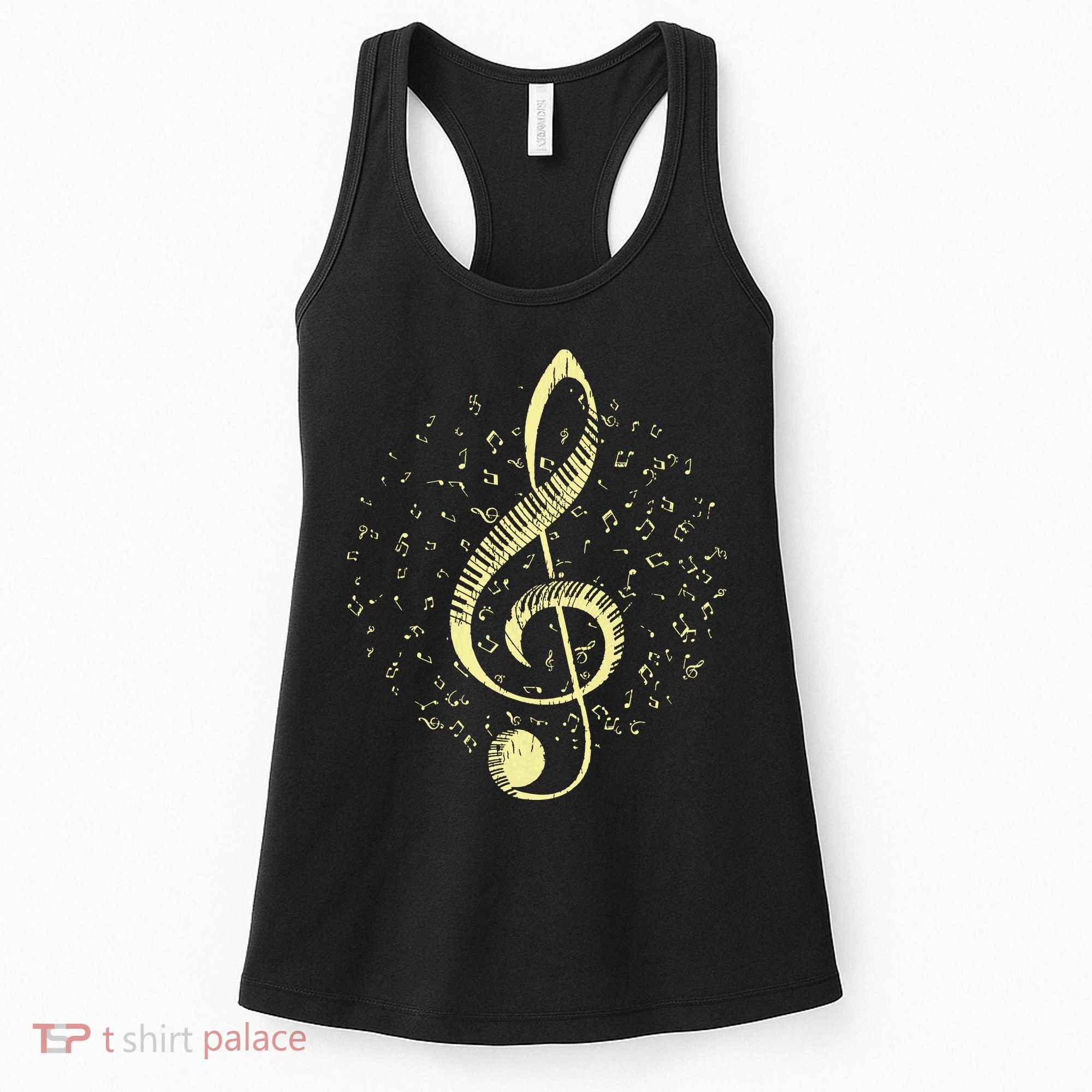Piano Music Treble Clef Pianist Gift Piano Women's Tank Top