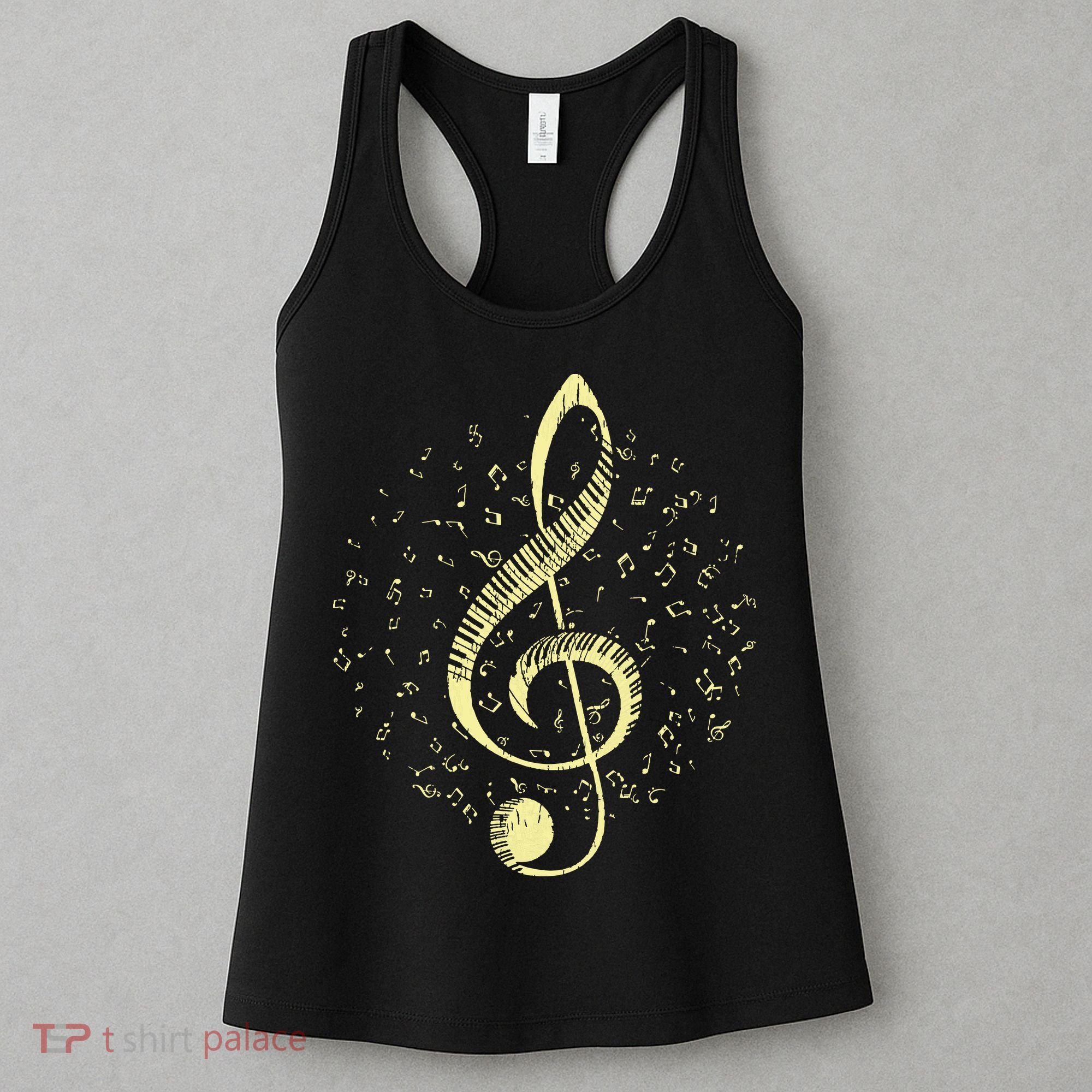 Piano Music Treble Clef Pianist Gift Piano Women's Tank Top