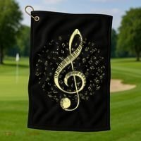 Piano Music Treble Clef Pianist Gift Piano Golf Towel thumb 1