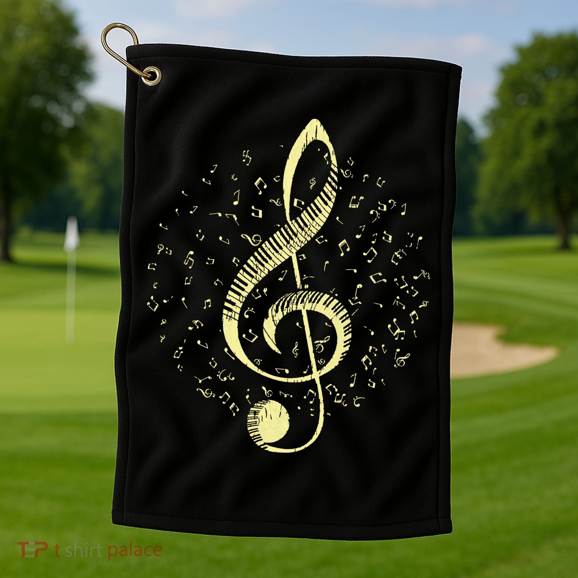 Piano Music Treble Clef Pianist Gift Piano Golf Towel