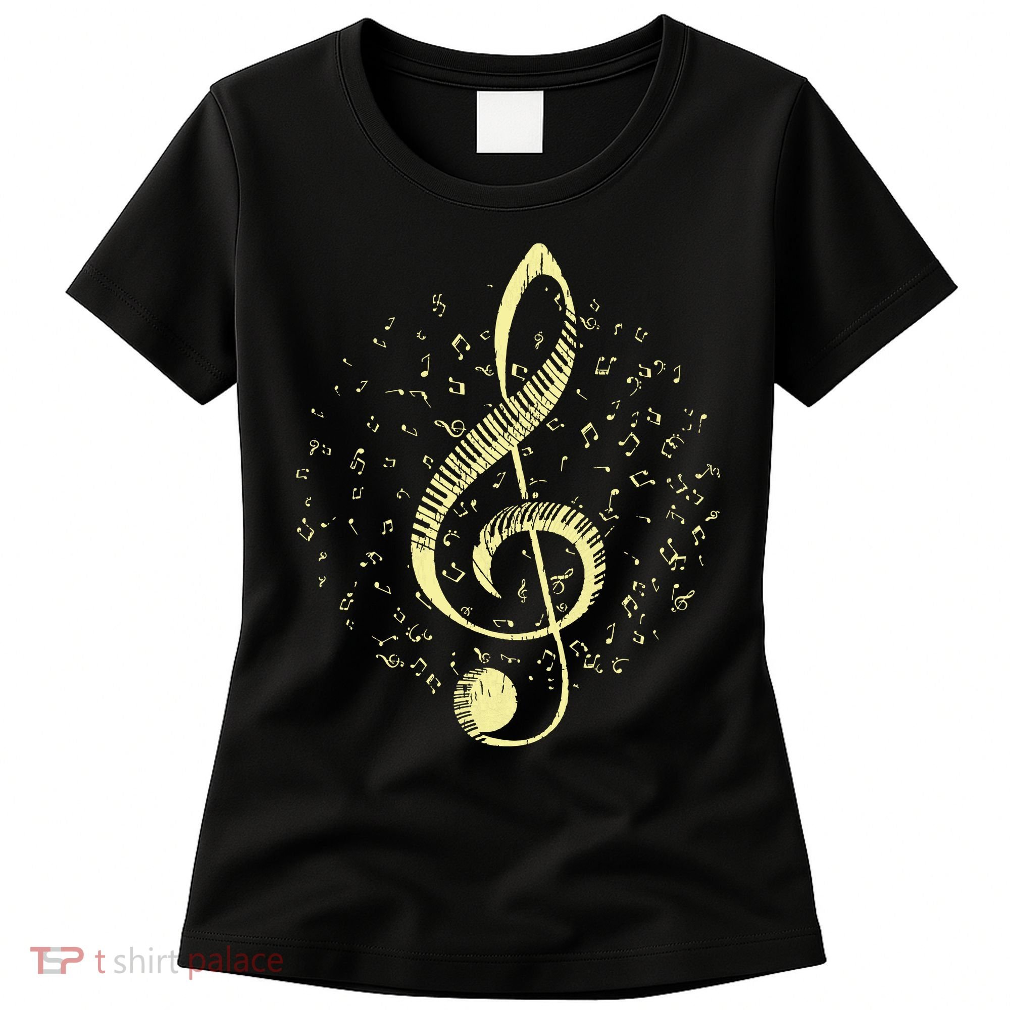 Piano Music Treble Clef Pianist Gift Piano Women's T-Shirt