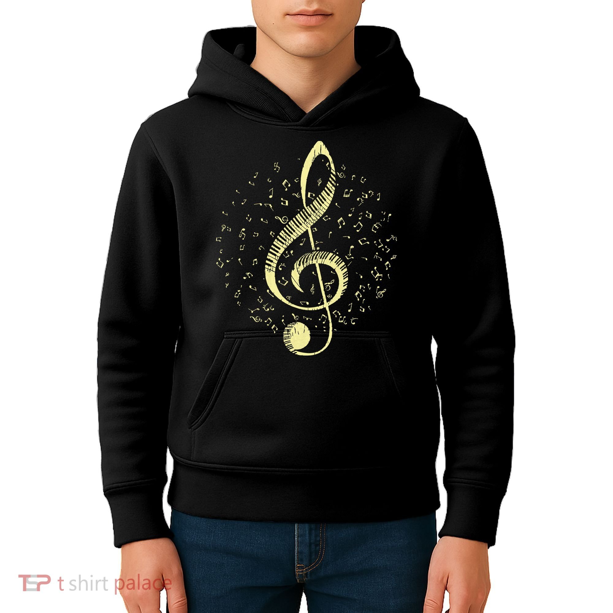 Piano Music Treble Clef Pianist Gift Piano Kids Hoodie