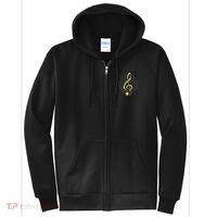Piano Music Treble Clef Pianist Gift Piano Full Zip Hoodie thumb 0