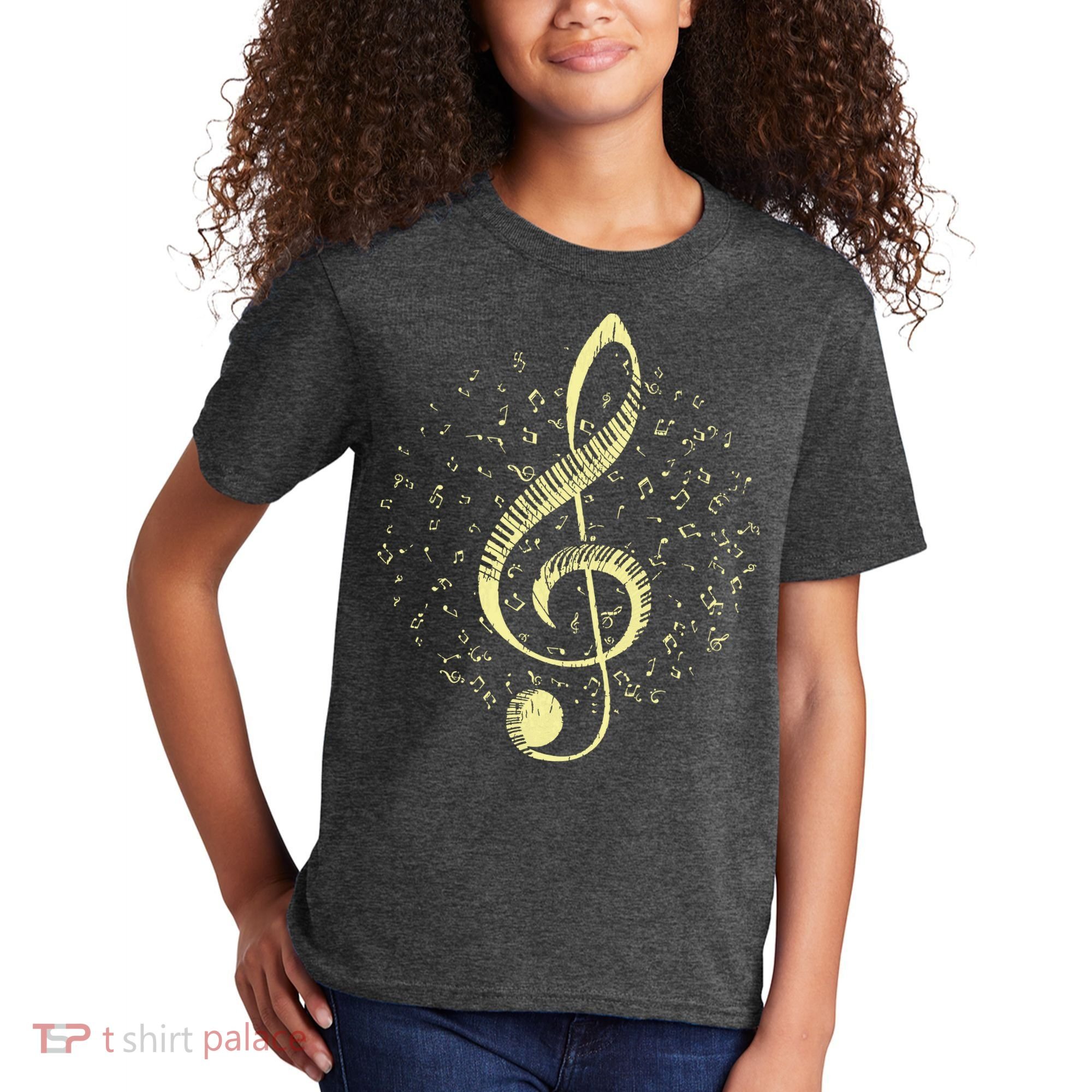 Piano Music Treble Clef Pianist Gift Piano Kids T-Shirt