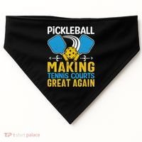 Pickleball Making Tennis Courts Great Again Funny USA-Made Doggie Bandana thumb 0