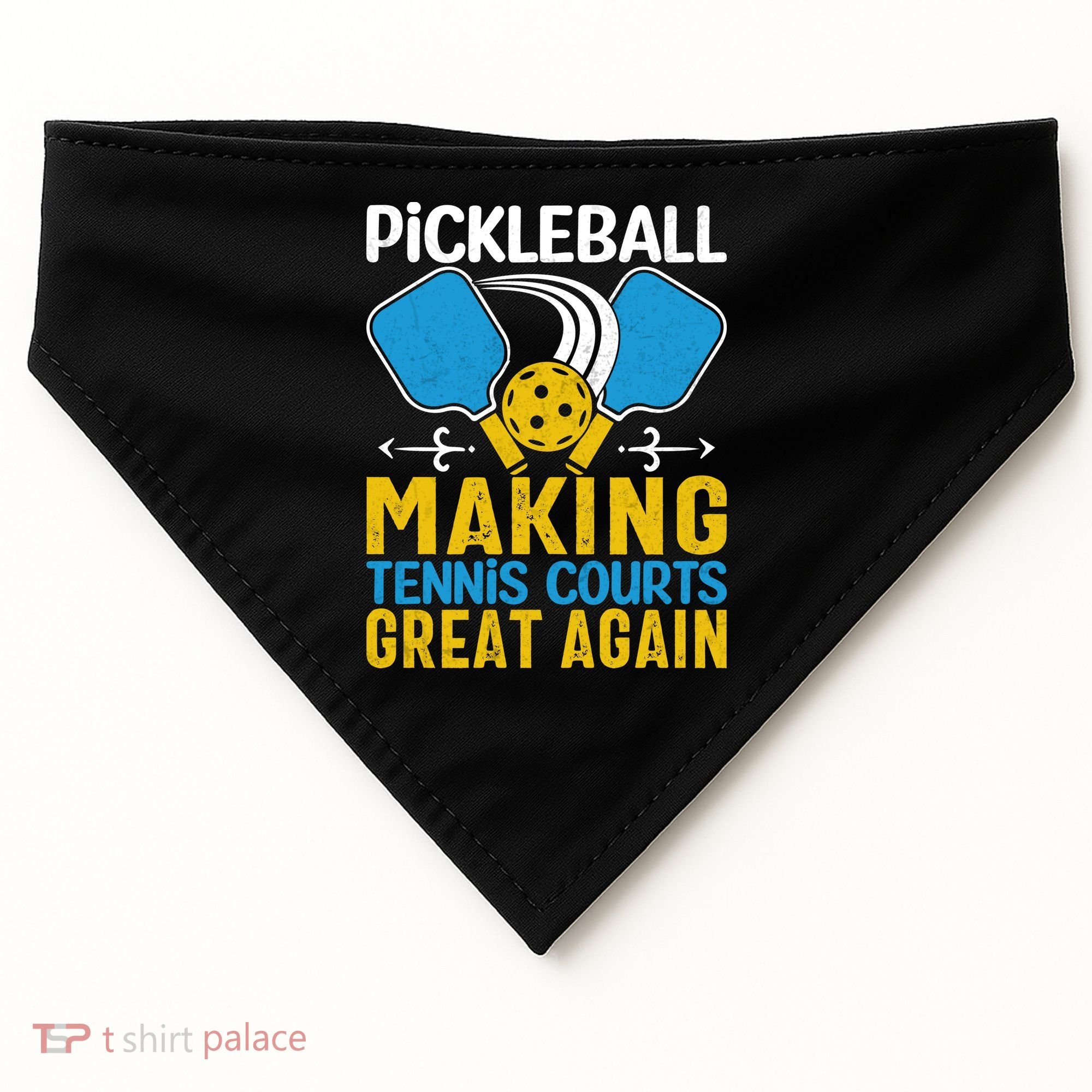Pickleball Making Tennis Courts Great Again Funny USA-Made Doggie Bandana