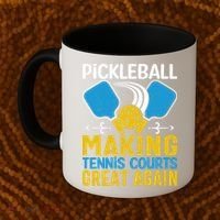 Pickleball Making Tennis Courts Great Again Funny Coffee Mug thumb 2
