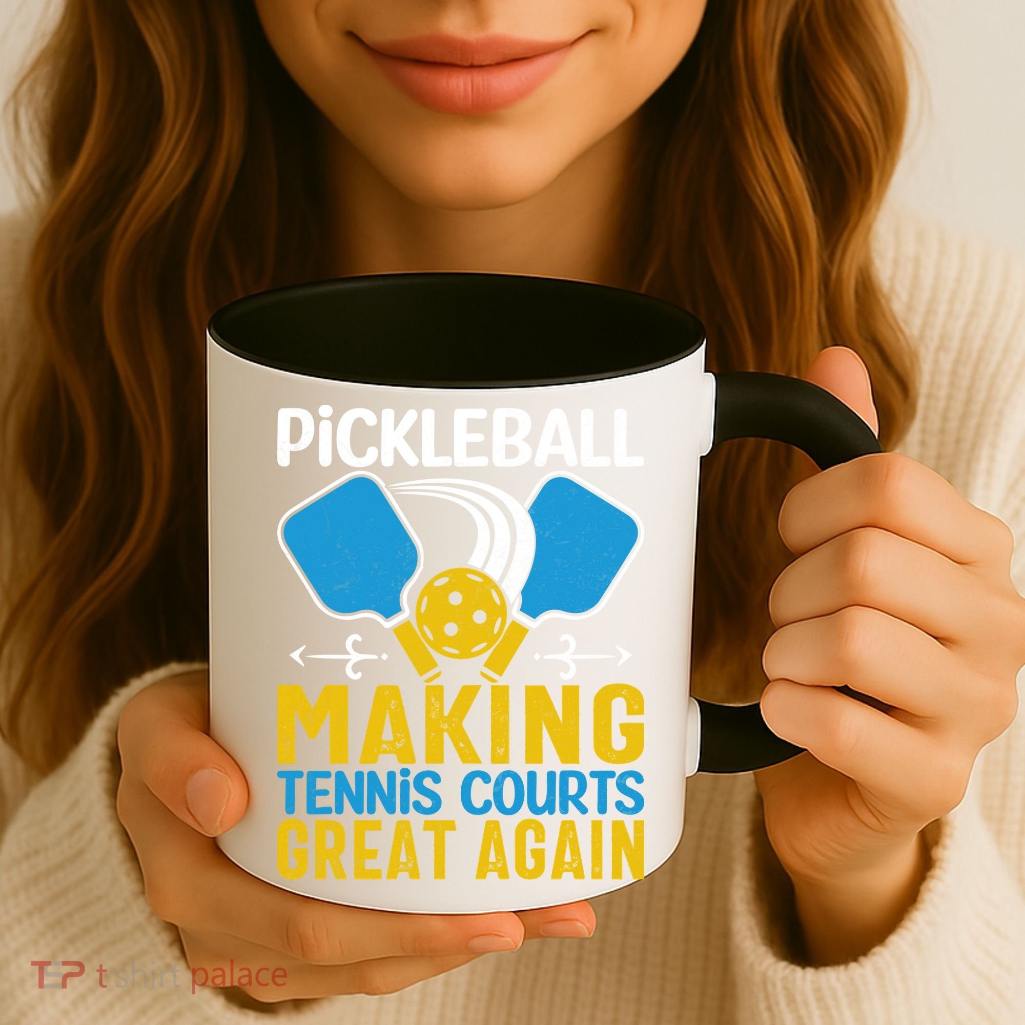 Pickleball Making Tennis Courts Great Again Funny Coffee Mug