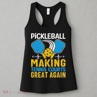 Pickleball Making Tennis Courts Great Again Funny Women's Tank Top thumb 3