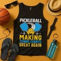Pickleball Making Tennis Courts Great Again Funny Tank Top thumb 4