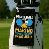 Pickleball Making Tennis Courts Great Again Funny Golf Towel thumb 2