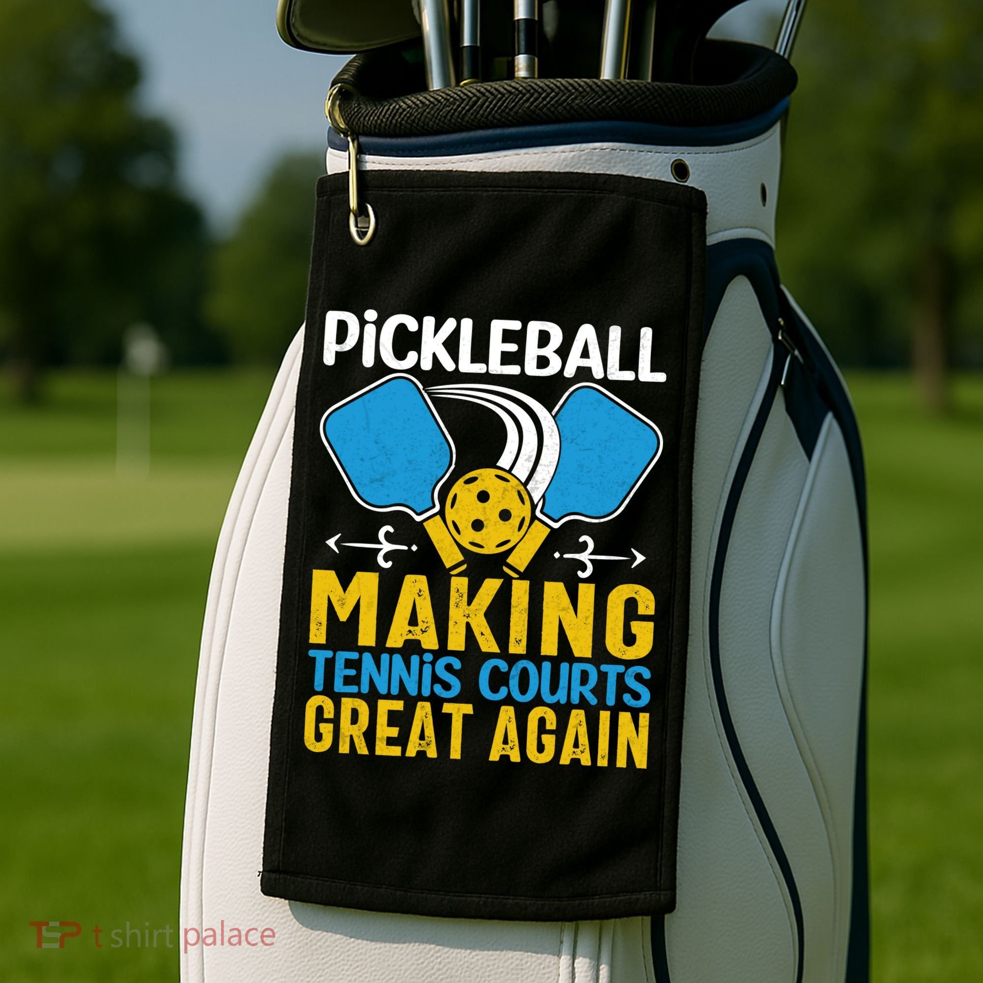 Pickleball Making Tennis Courts Great Again Funny Golf Towel