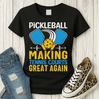 Pickleball Making Tennis Courts Great Again Funny Women's T-Shirt thumb 3