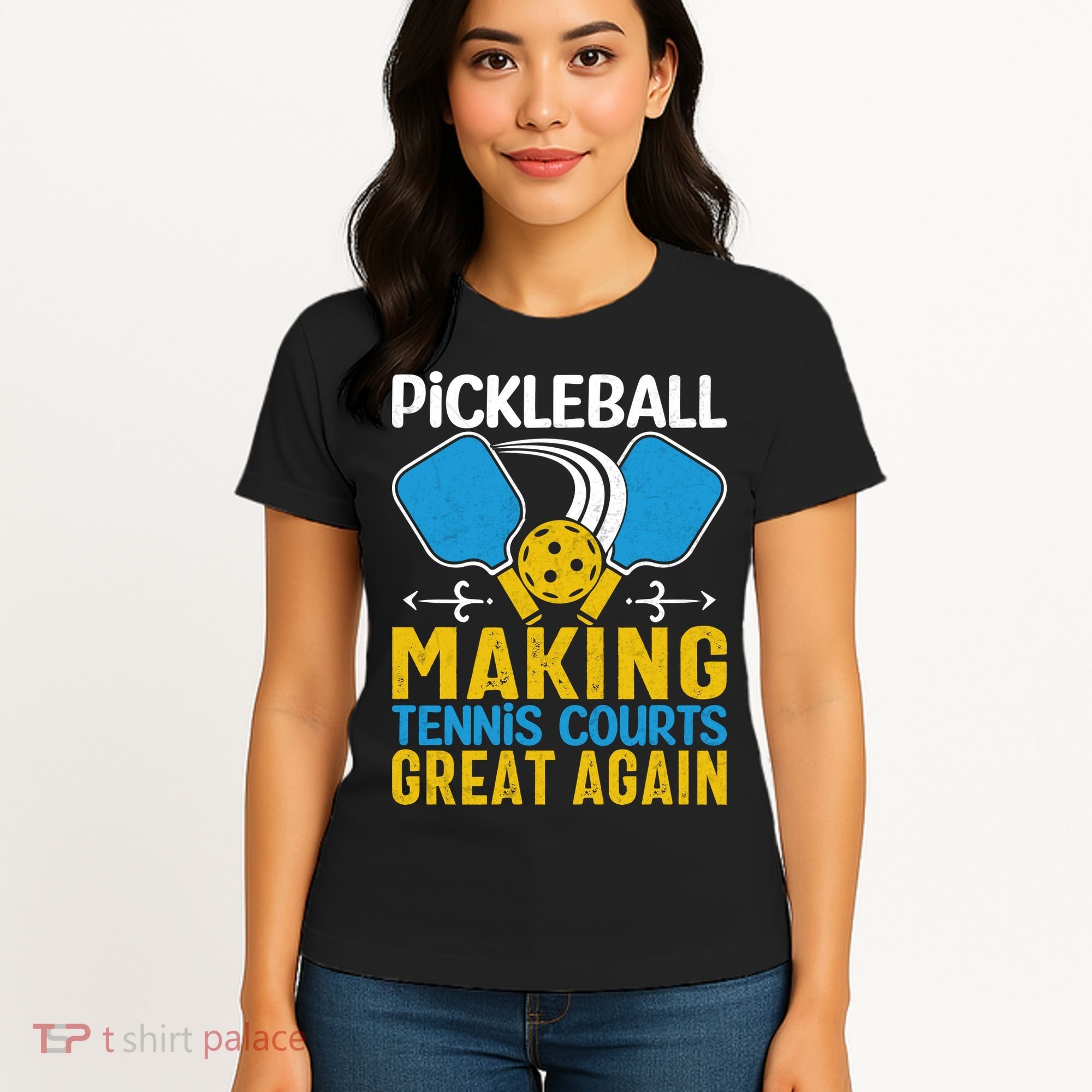 Pickleball Making Tennis Courts Great Again Funny Women's T-Shirt