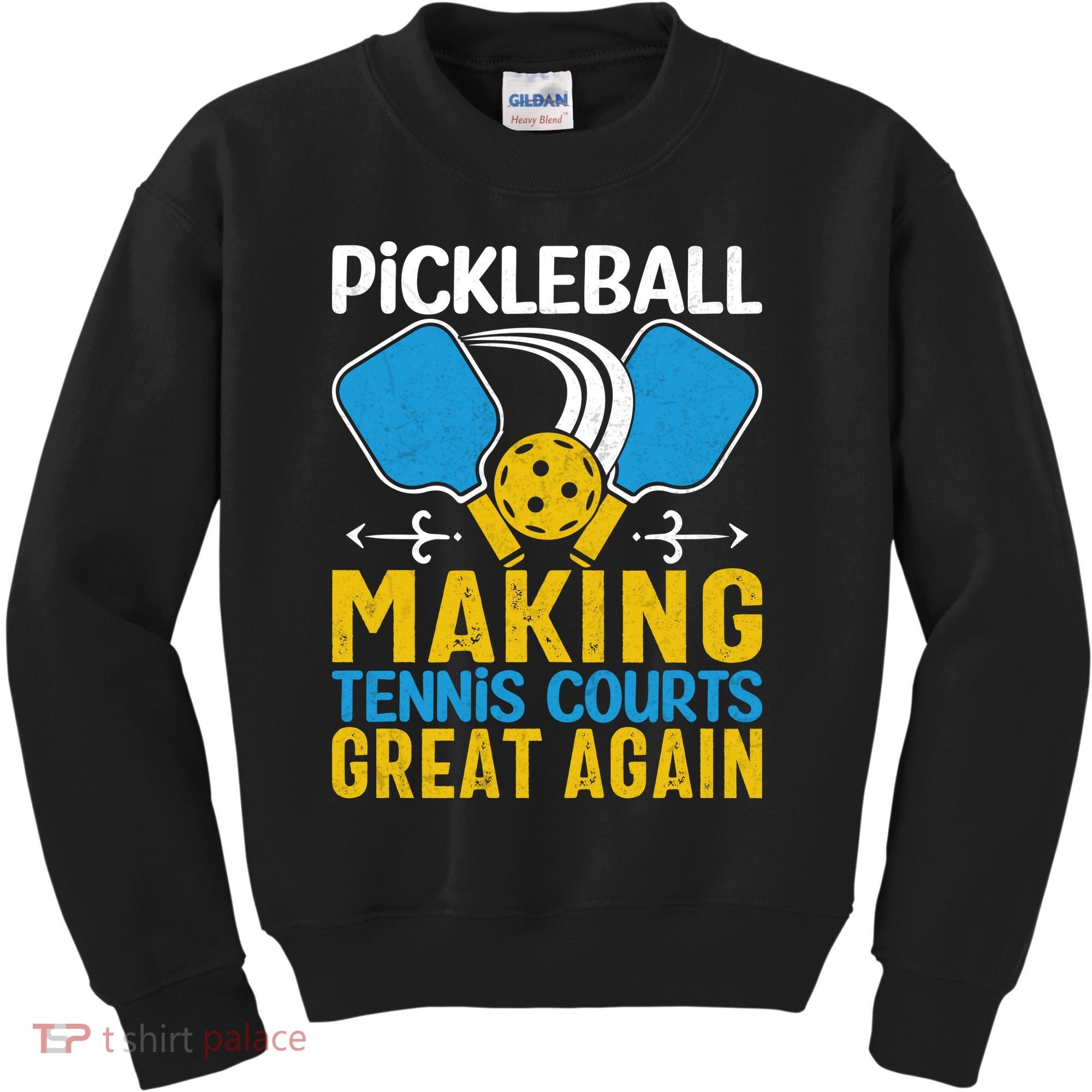 Pickleball Making Tennis Courts Great Again Funny Kids Sweatshirt