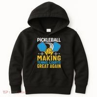 Pickleball Making Tennis Courts Great Again Funny Kids Hoodie thumb 0