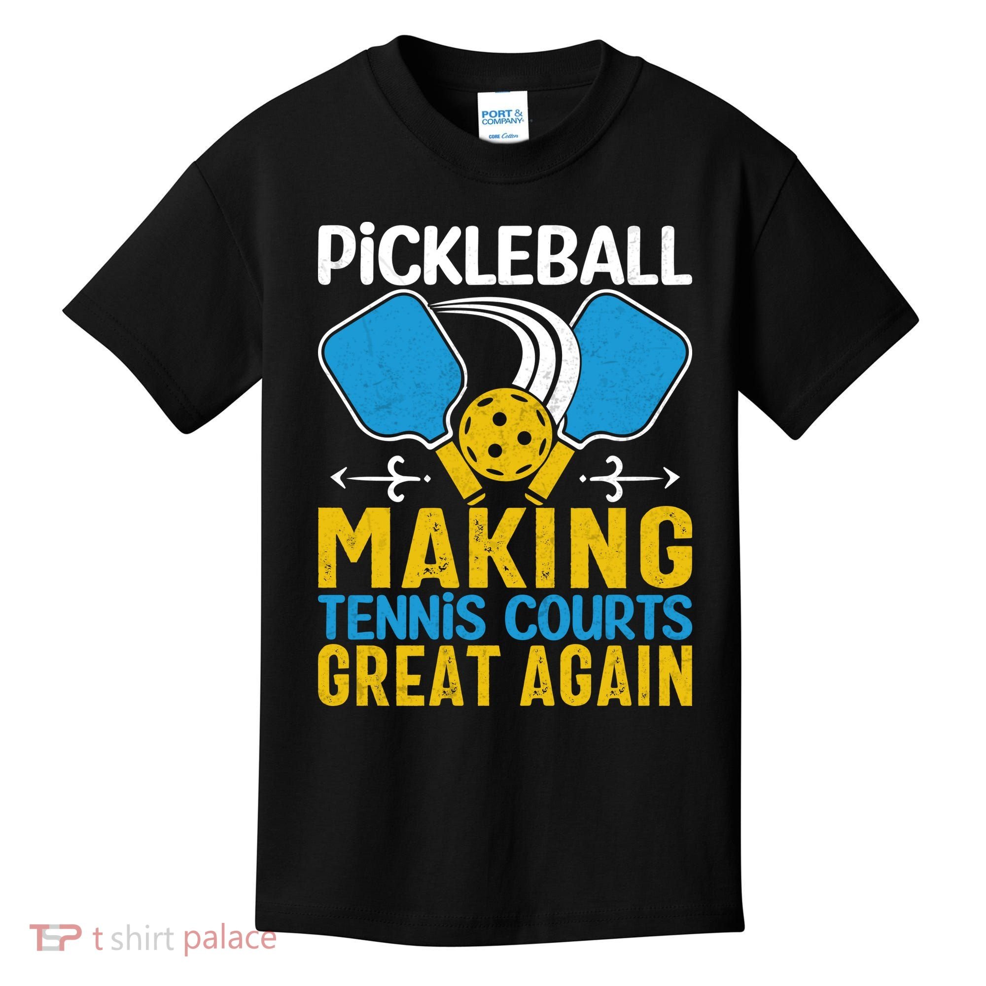 Pickleball Making Tennis Courts Great Again Funny Kids T-Shirt