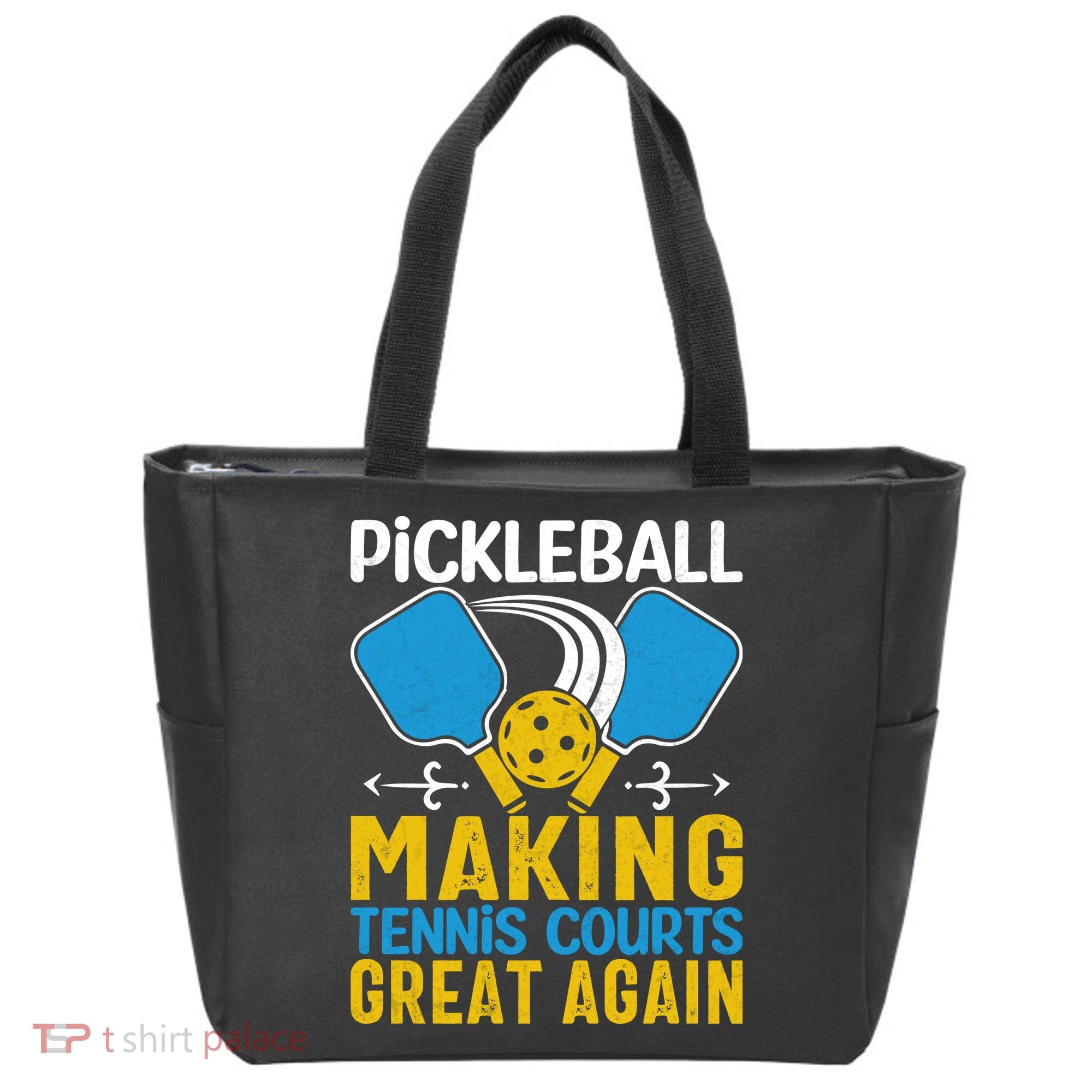 Pickleball Making Tennis Courts Great Again Funny Tote Bag