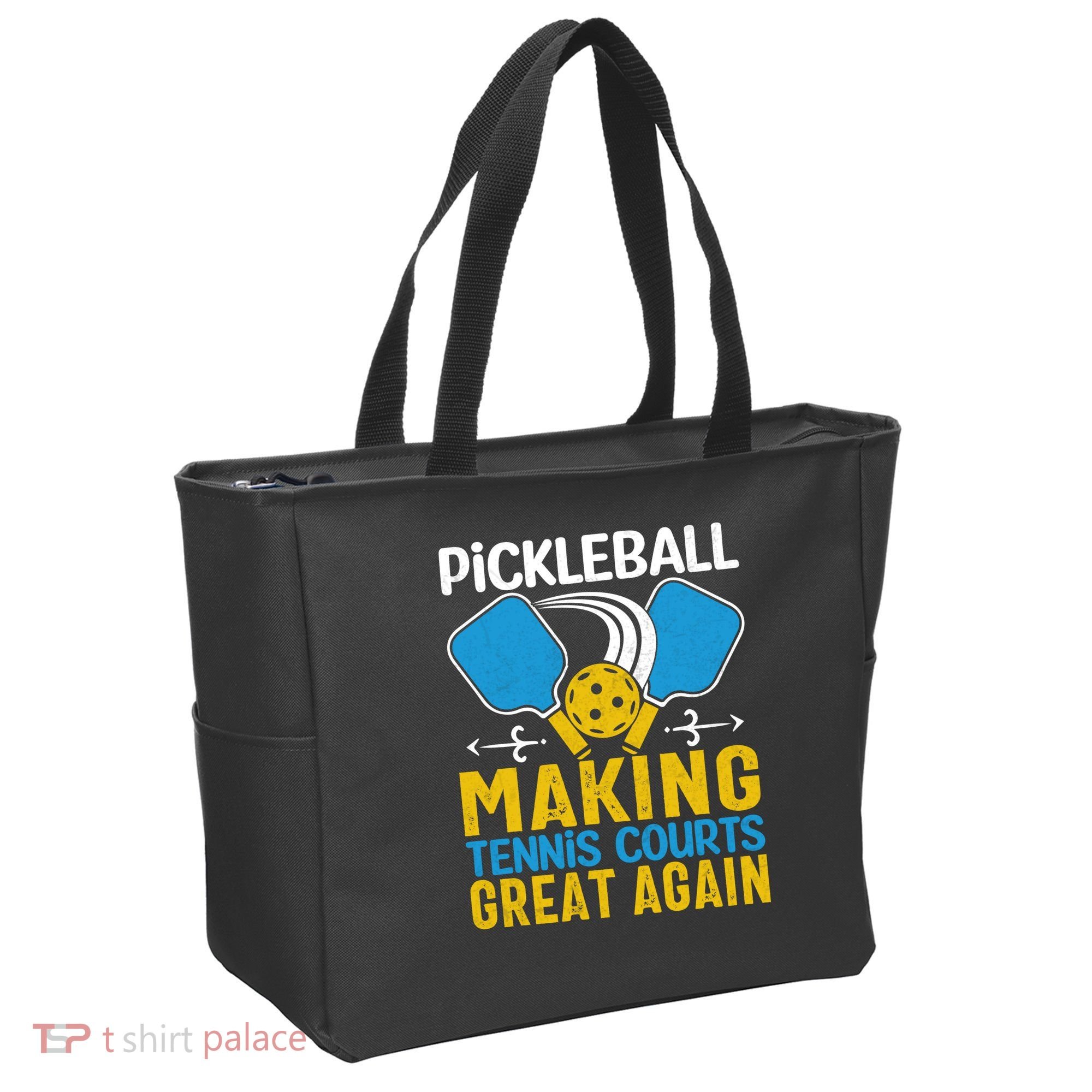 Pickleball Making Tennis Courts Great Again Funny Tote Bag